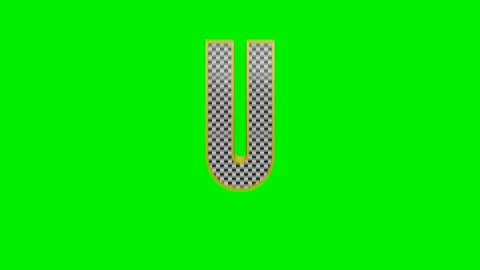 3d checkered alphabet letters animation on green screen background Stock Footage 335395415