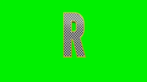 3d checkered alphabet letters animation on green screen background Stock Footage 335395454
