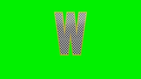3d checkered alphabet letters animation on green screen background Stock Footage 335395481