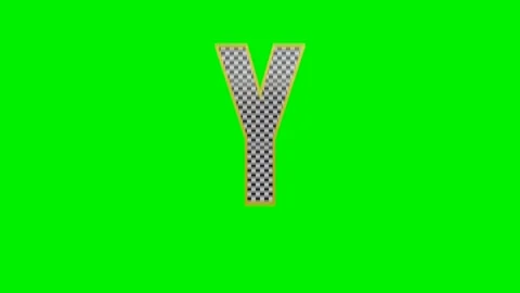 3d checkered alphabet letters animation on green screen background Stock Footage 335395495