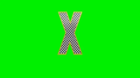 3d checkered alphabet letters animation on green screen background Video stock 335395504