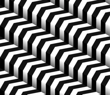 3d Checkered Black White Vector Seamless Pattern Stock-Illustration