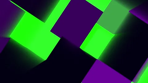 3D checkered block animated background glowing with attractive colors Stock Footage 308277120