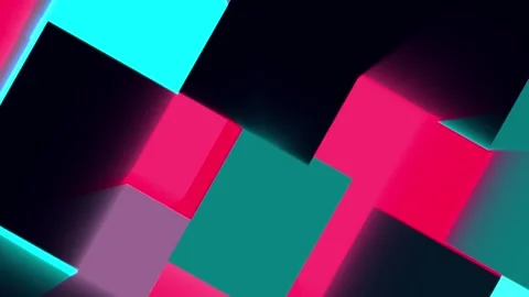 3D checkered block animated background glowing with attractive colors Stock Footage 308277213