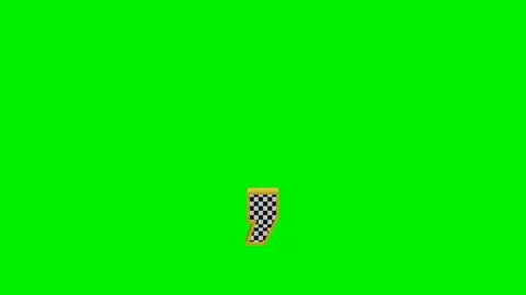 3d checkered comma punctuation mark animation on green screen background Stock Footage 335395209