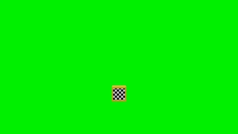 3d checkered period punctuation mark animation on green screen background Stock Footage 335395194