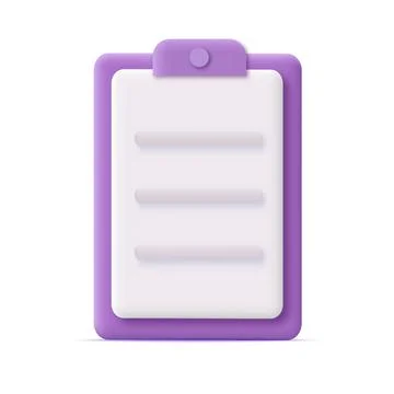3d checklist on a clipboard paper. Vector Stock Illustration