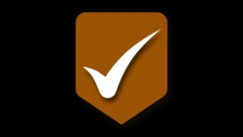3d Checkmark Icon in Shield Shape Animation Stock Footage 304697966