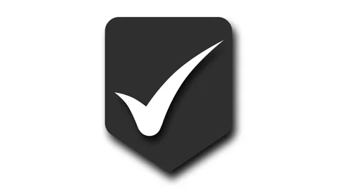 3d Checkmark Icon in Shield Shape Animation Stock Footage 304697969