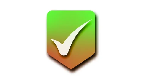 3d Checkmark Icon in Shield Shape Animation Stock Footage 304698069