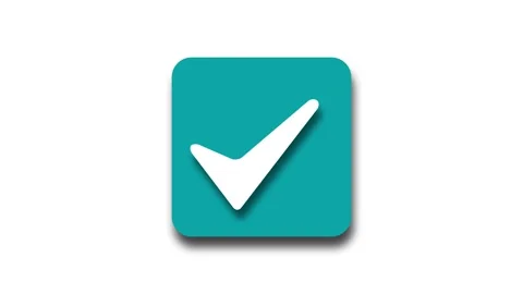 3d checkmark icon on a square background animation Stock Footage 307717597