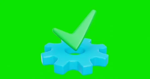 3D Checkmark Rotating in Gear Seamless Loop Animation Vídeos de archivo 303133524