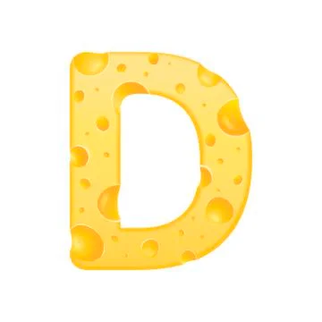 3d cheese letter D Stock Illustration