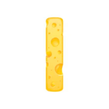 3d cheese letter I Stock Illustration