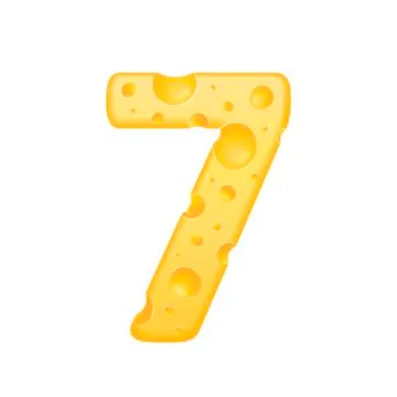 3d cheese number 7 Stock Illustration