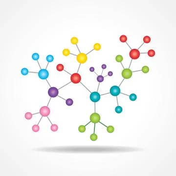 3d chemical colored atomic structure molecule model vector illustration Illustrazione stock