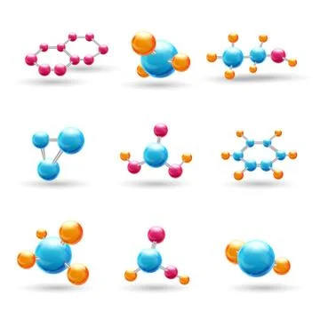 3D chemical molecules Stock Illustration