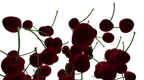 3D CHERRY transitions. Alpha matte Stock Footage 34090182