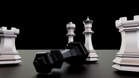3D chess on the Board Stock Footage 119961611