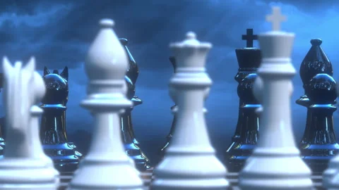 3d chess set with dolly left to right camera movement 4k animation Stock Footage 256918939