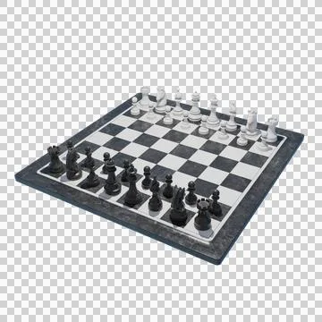 3d Chess Set on a Stone Board Stock Photos