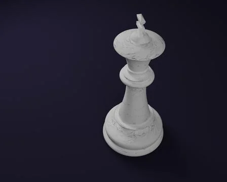 3d chess white king on dark blue Stock Illustration