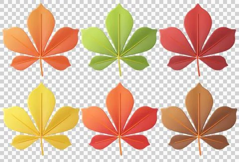 3D Chestnut Leaf icon in orange, yellow, green, red color Stockillustratie