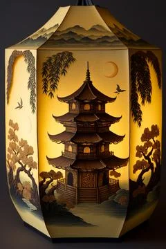 3d Chinese New Year Object Pagoda Stock Illustration