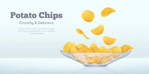 3D chips. Potato crisp snack heap. Wavy flying fastfood with salt. Crunchy sl 库存插图