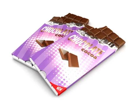 3d chocolate bars Stock Illustration