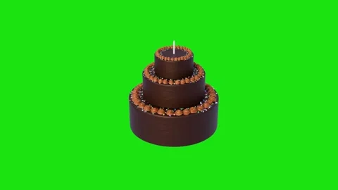 3D Chocolate Cake Rotation | 360° Loop Stock Footage 306255832