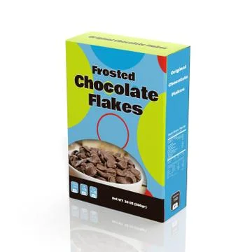 3D Chocolate Flakes paper package isolated on white Stock Illustration