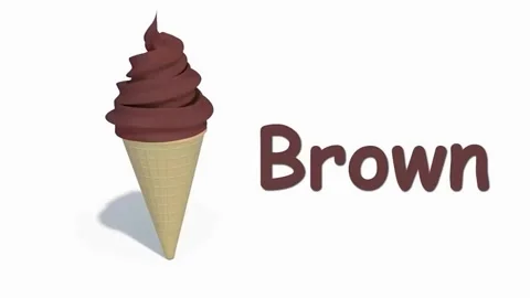 3D Chocolate Ice Cream Cone with Brown Text Animation White 4K Stock Footage 332768941