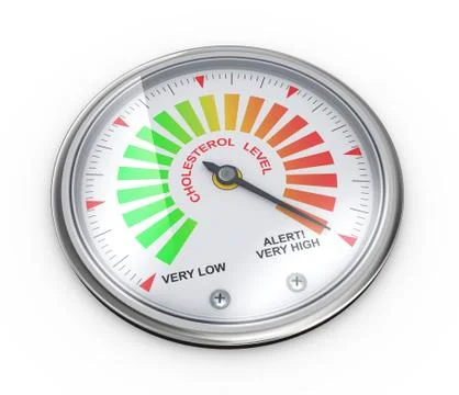 3d cholesterol level meter guage Stock Illustration