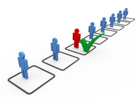 3d choosing right person Stock Illustration