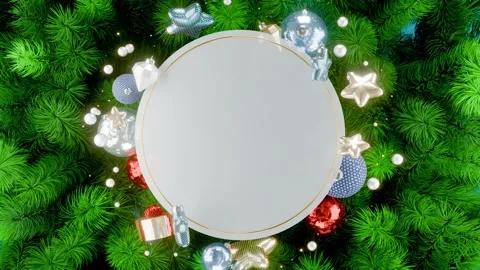 3D Christmas background with balls Stock Footage 321729887