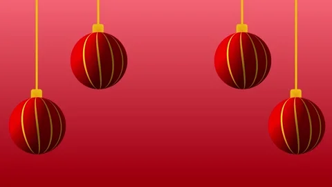 3d Christmas ball on red background Video stock 259410892
