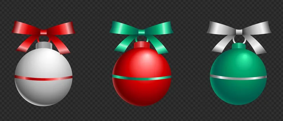3D Christmas Balls Elements Stock Illustration
