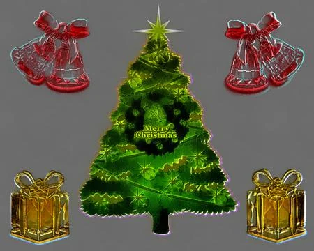 3d christmas card Stock Illustration