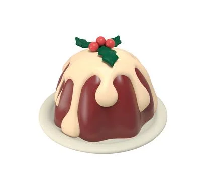 3D Christmas Clay Pudding Icon Illustrazione stock