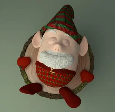 3D Christmas elf Stock Illustration