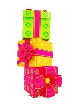 3d Christmas gift box Stock Illustration
