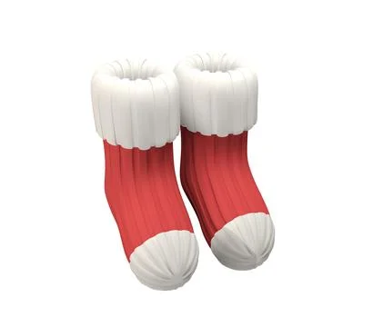 3D Christmas Socks Icon, Red Winter Socks Illustrazione stock