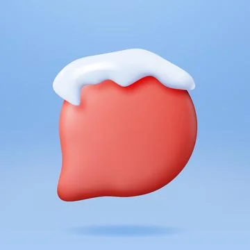 3D Christmas Speech Bubble with Snow Stock Illustration