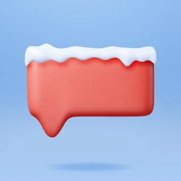 3D Christmas Speech Bubble with Snow Illustrazione stock