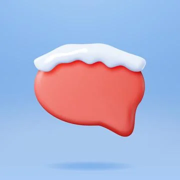3D Christmas Speech Bubble with Snow Stock Illustration
