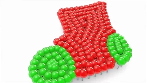 3D Christmas Stocking with Red Green Balloons Festive Animation 4K Stock Footage 332768448