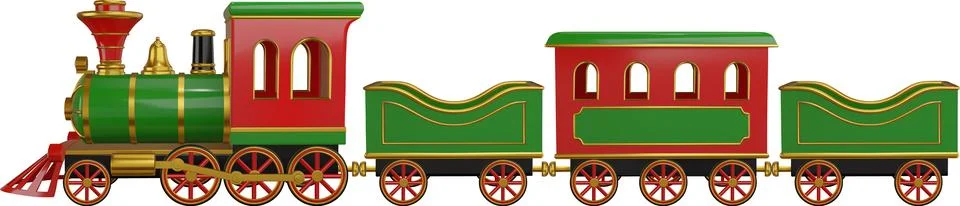 3d christmas train Stock Illustration