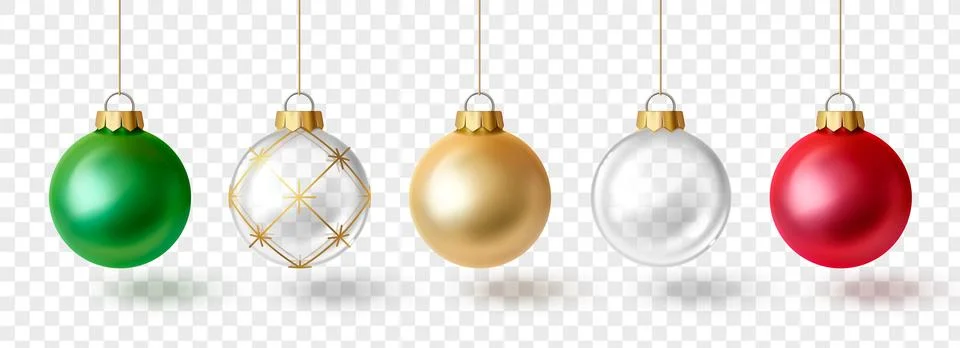 3d Christmas tree bauble set Stock Illustration