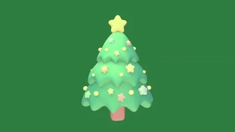 A 3d christmas tree Chroma Key Green Screen motion colorful figure design 스톡 동영상 337342032
